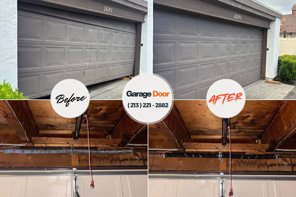 Before and after: garage door repair Dodge County